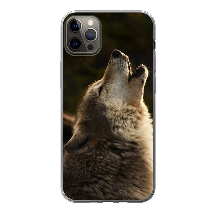 MuchoWow Handyhülle Wolf - Grau - Tiere Handyhülle Apple iPhone 12 Pro Max Smartphone-Bumper Print Handy