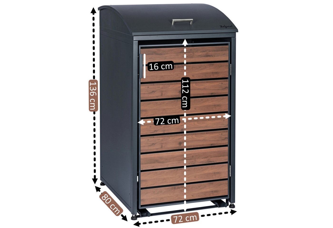 Thumbnail - Zelsius Mülltonnenbox Zelsius Mülltonnenbox mit abgerundetem Deckel für eine 120 - 240 Liter (1 St), Einfach auf- und ab...
