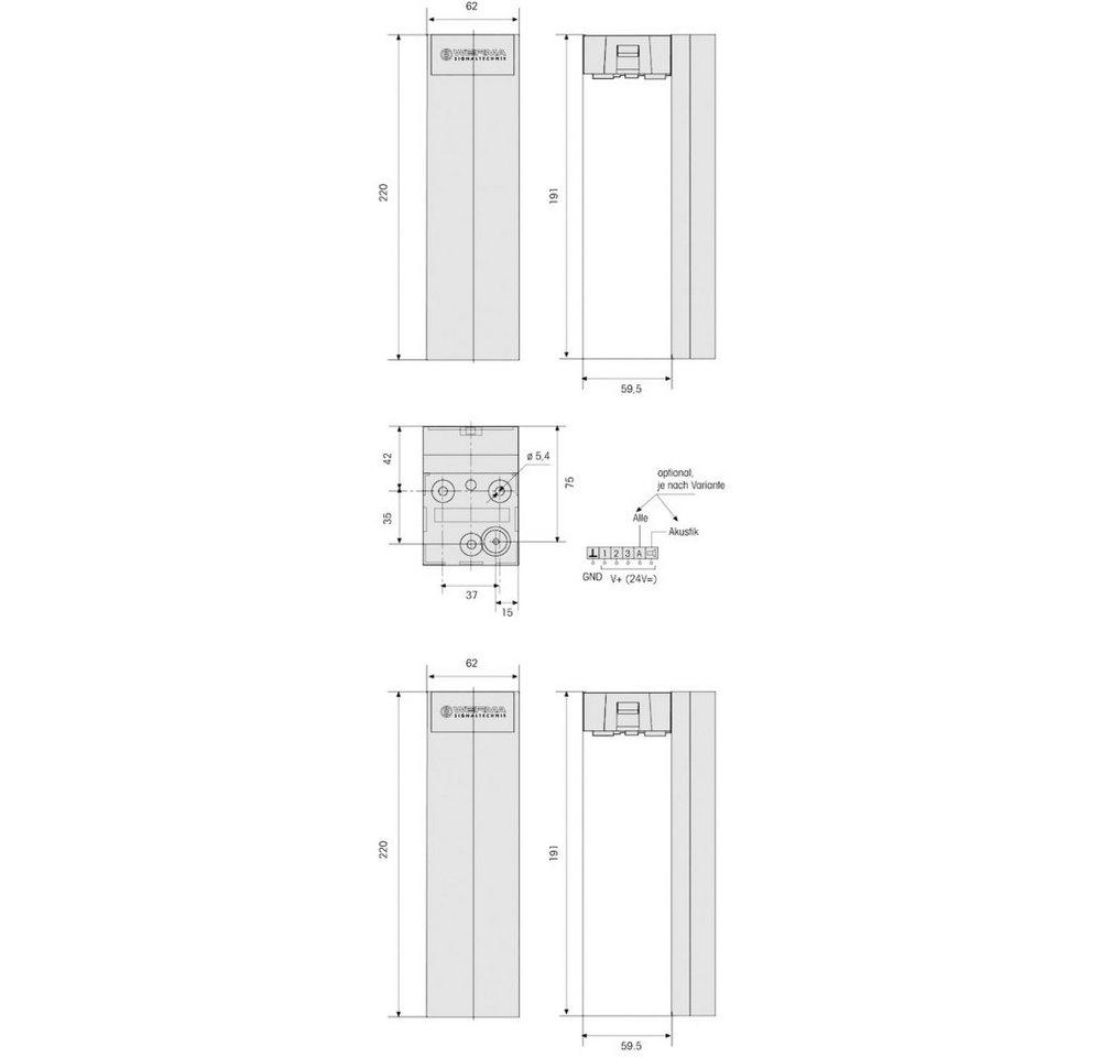 Thumbnail - Werma Signaltechnik Sensor Werma Signaltechnik Kombi-Signalgeber 690.300.55 Rot, Gelb, Grün 24, (690.300.55)