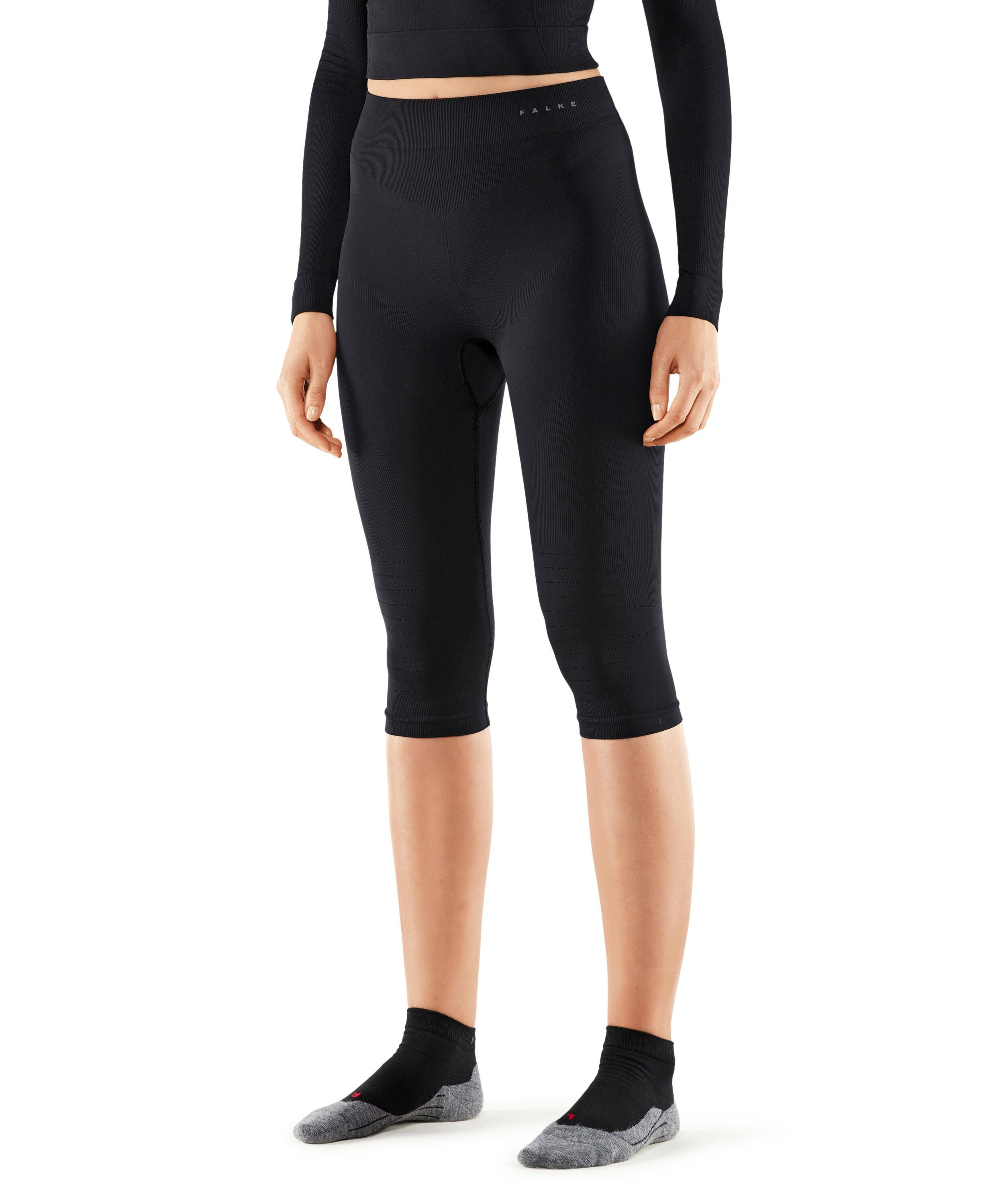 (3000) black Material aus Warm Maximum Thermounterhose (1-St) feuchtigkeitsregulierendem FALKE