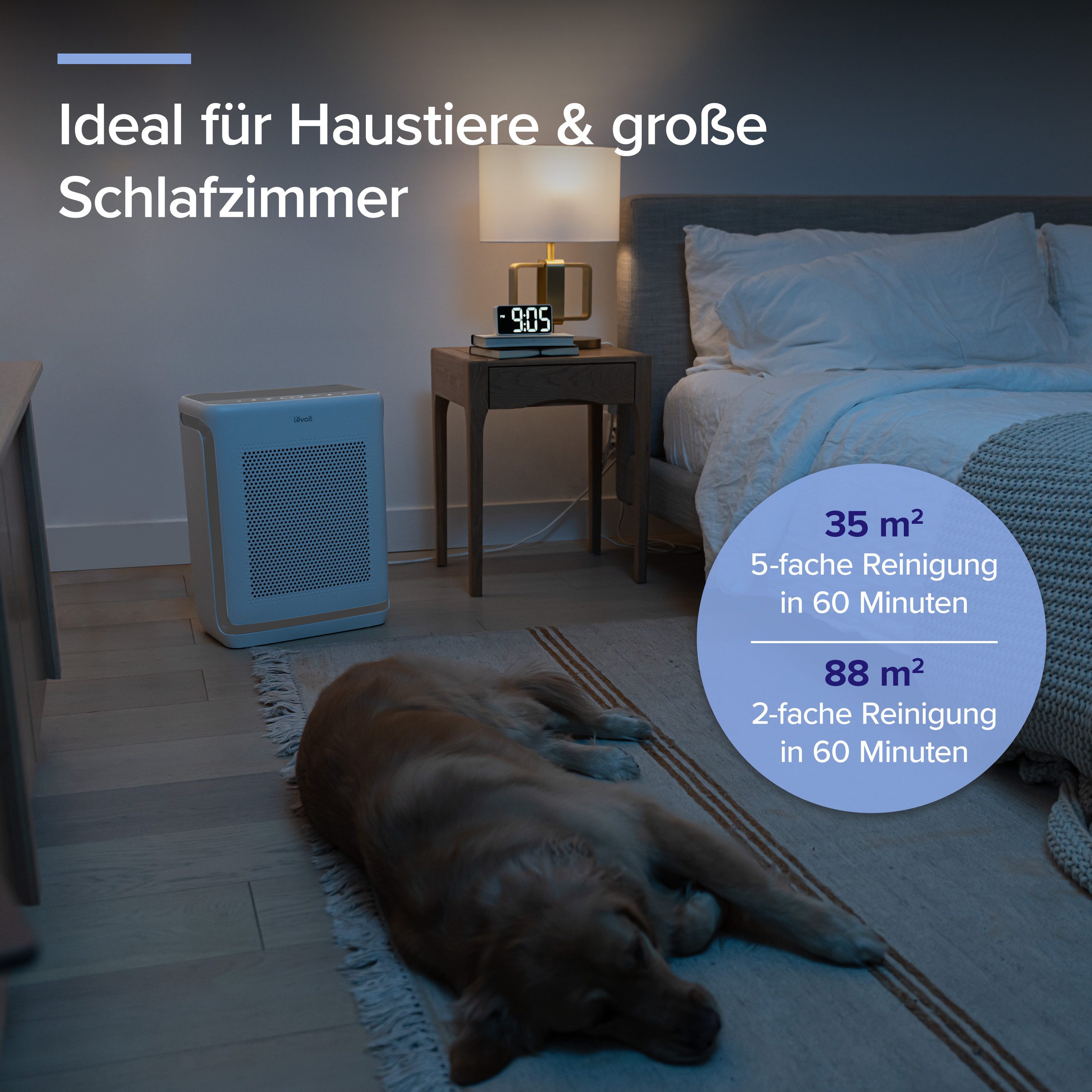 Levoit Luftreiniger Vital 200S Pro Smart Air Purifier, für 88 m² Räume, HEPA-Filtersystem, für große Räume, leiser Reiniger für Tierhaare