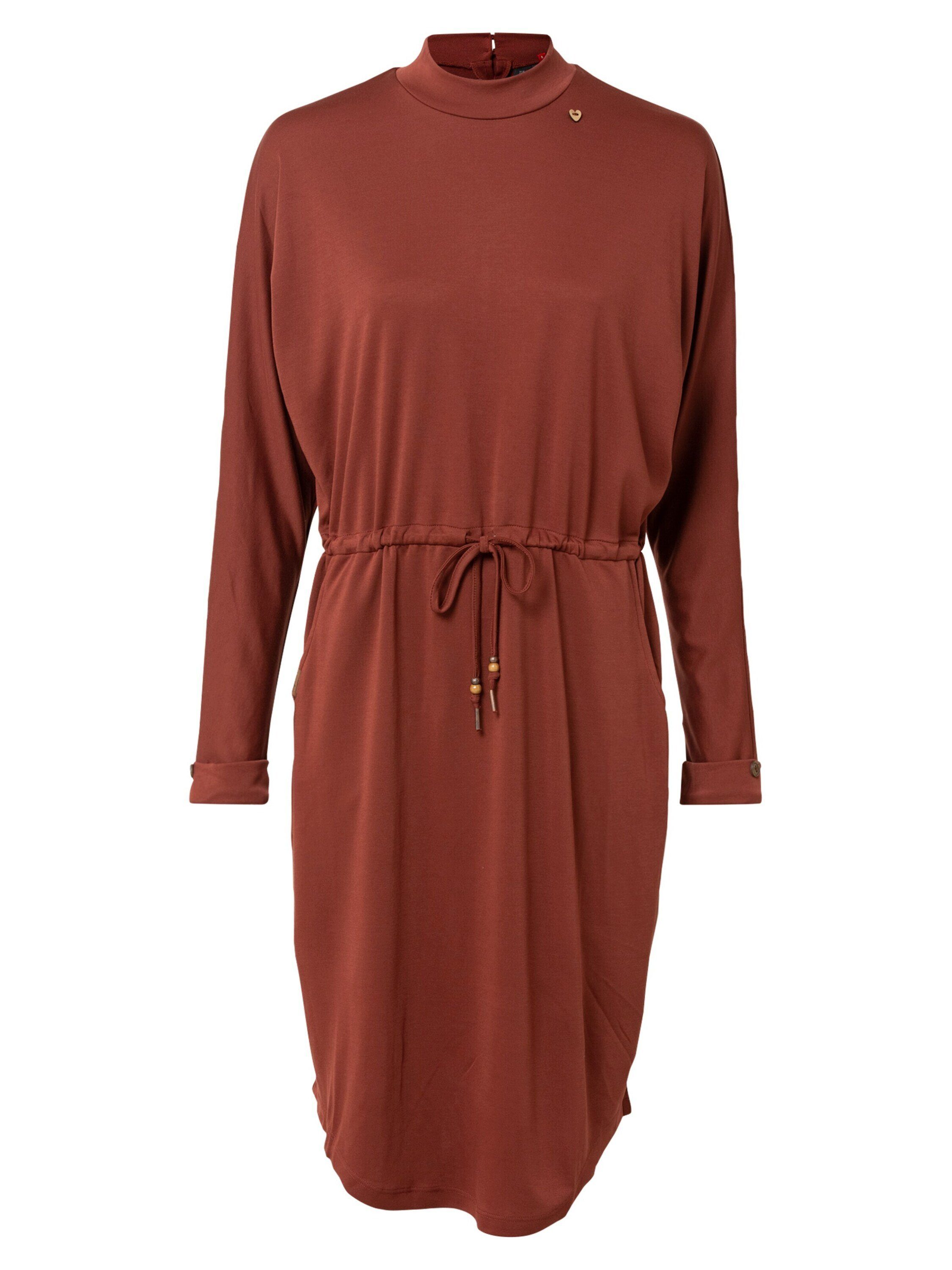 Drapiert/gerafft, Ragwear Jerseykleid Terracotta (1-tlg) ADISSON Cut-Outs