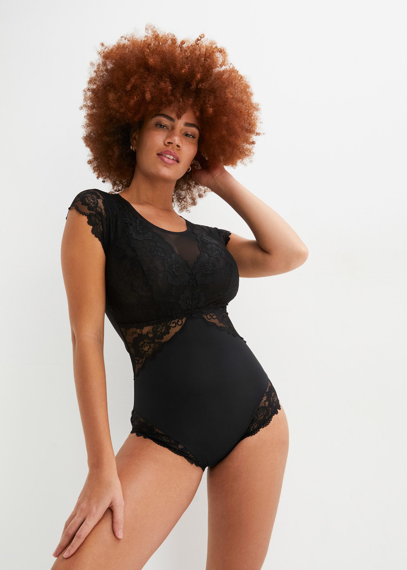 bonprix Body mit zarter Spitze, ohne Bügel, aus Polyamid und Elasthan