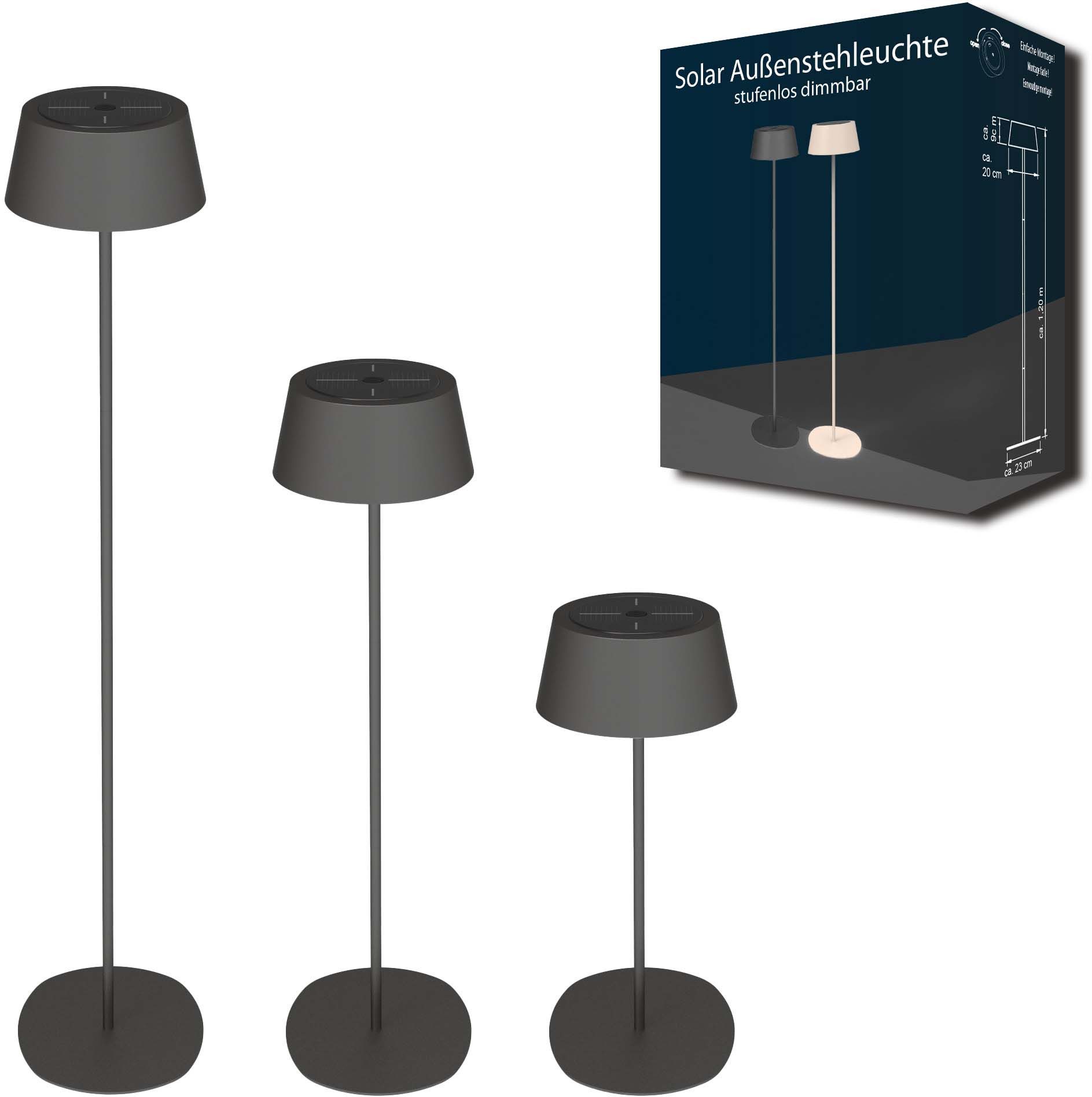 Northpoint LED Außen-Stehlampe LED Solar Stehleuchte Stehlampe dimmbar Dämmerungssensor