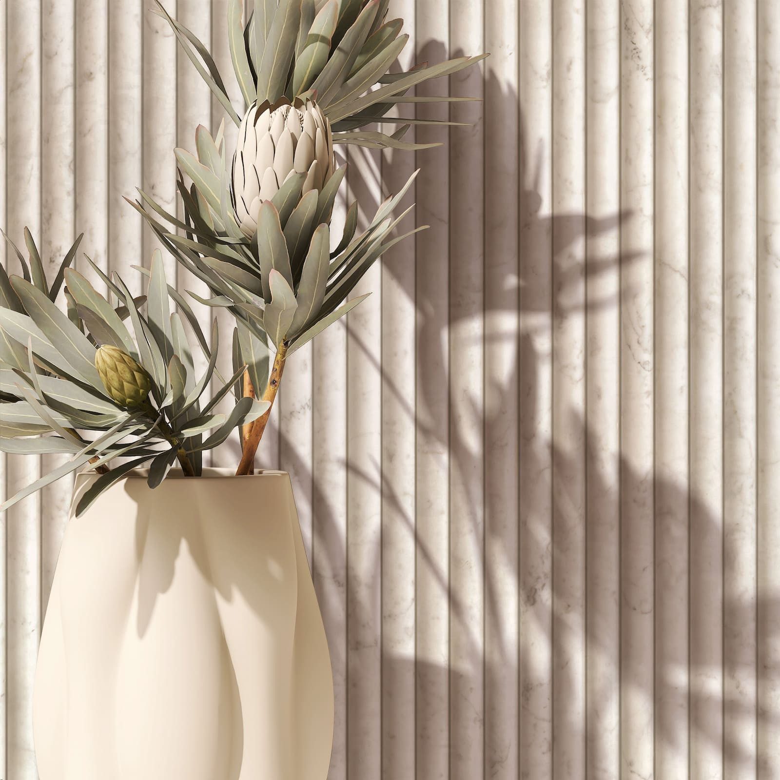 Marburg Vliestapete Streifen 3D-Effekt Marmoroptik Paneele Beige Grau 89006 Mona Novamur