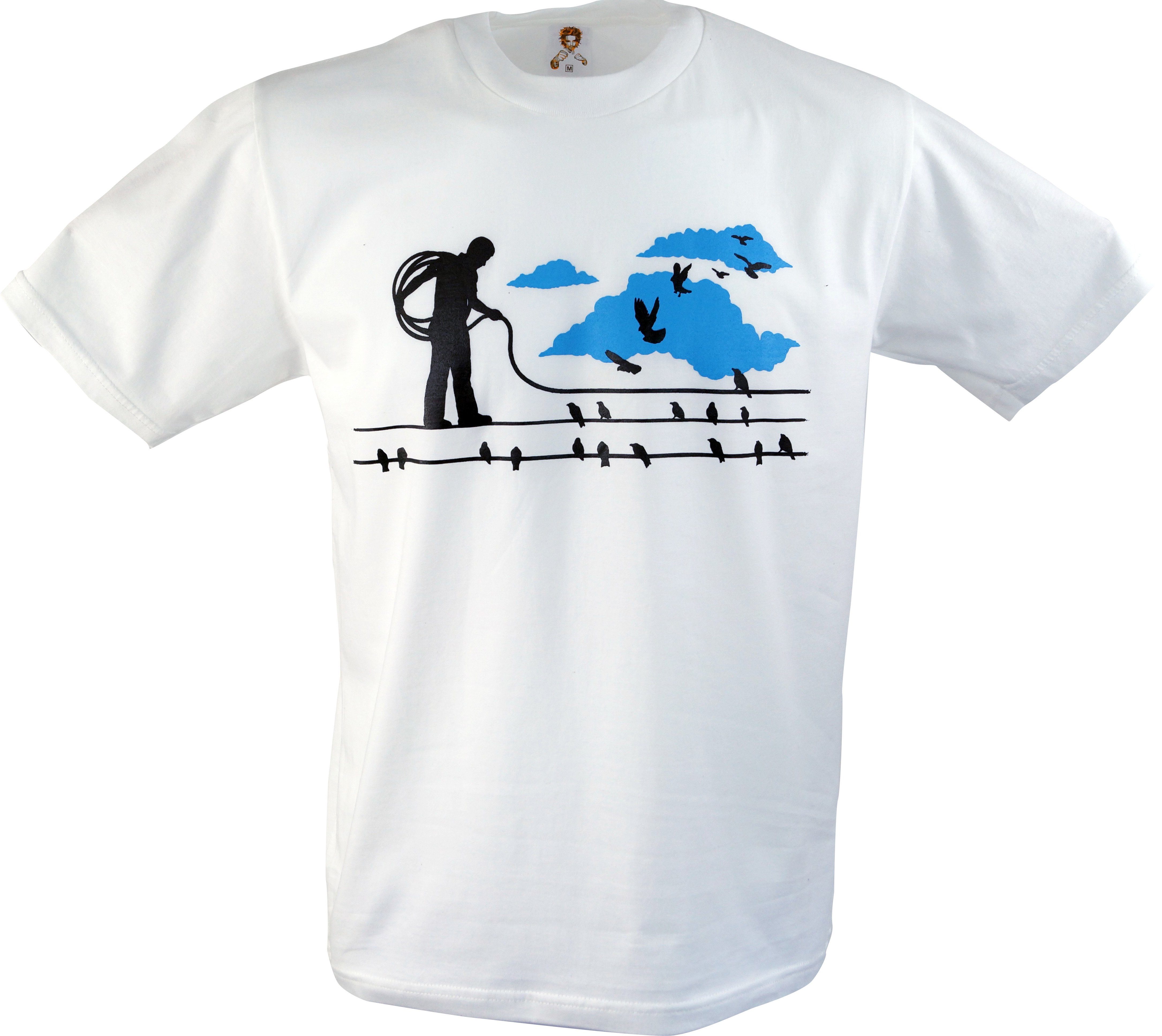 Guru-Shop T-Shirt Retro Abflug alternative T-Shirt Fun Art - Bekleidung