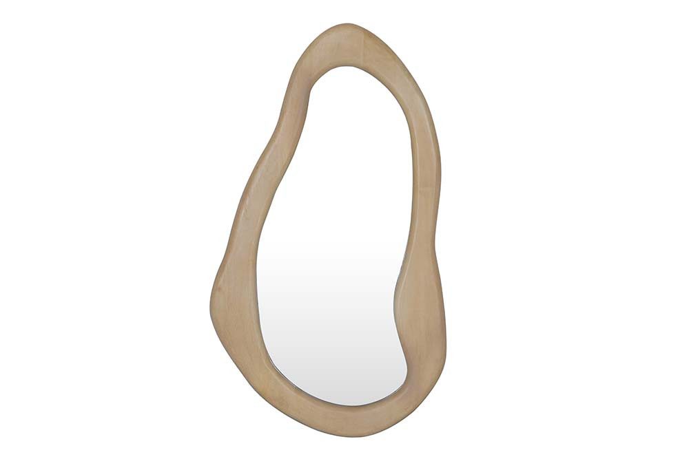 riess-ambiente Wandspiegel ORGANIC 130cm creme - Mango-Massivholz, organische Form, flexibel (Einzelartikel, 1-St), natürlicher Deko-Eyecatcher aus Holz – ideal für Flur oder Wohnzimmer