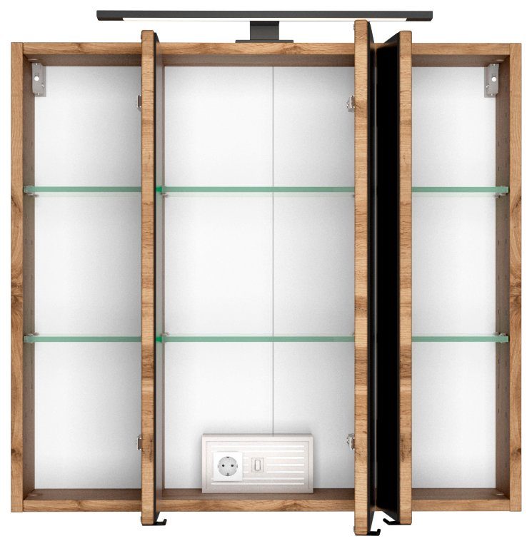 welltime Spiegelschrank "Luena" Breite 70 cm, mit 3D-Effekt, dank drei Spie günstig online kaufen