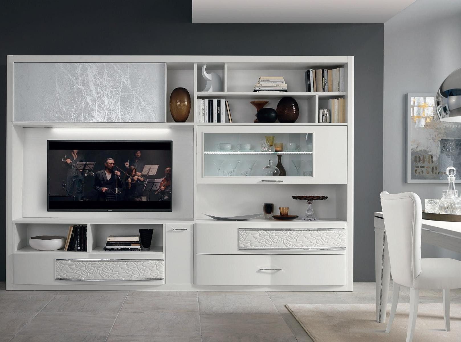 Xlmoebel Wohnwand Moderne Holzdesign-Wohnwand mit TV-Wandschrank, Sideboard, (RTV-Wand), Hergestellt in Europa