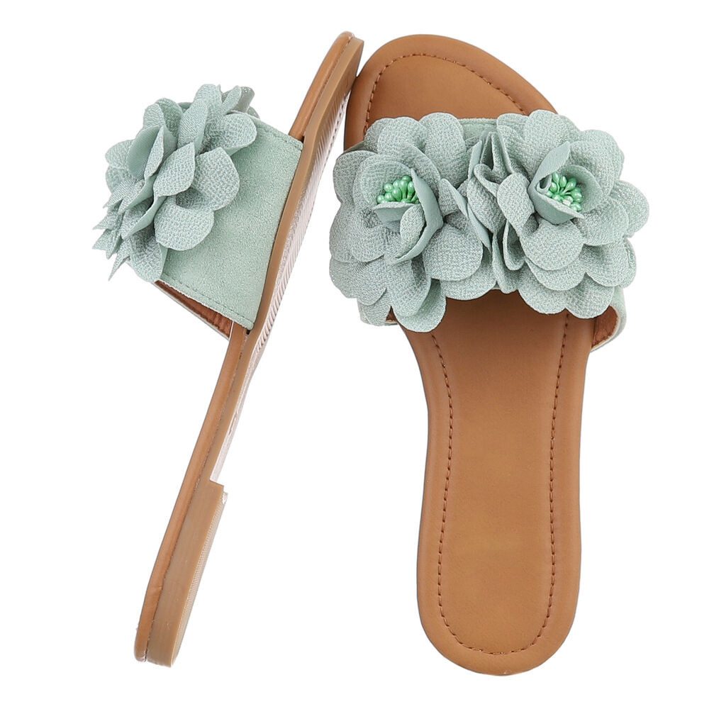 Ital-Design Modische Sandalen mit Blumenakzent, ideal für Sommer Pantolette günstig online kaufen