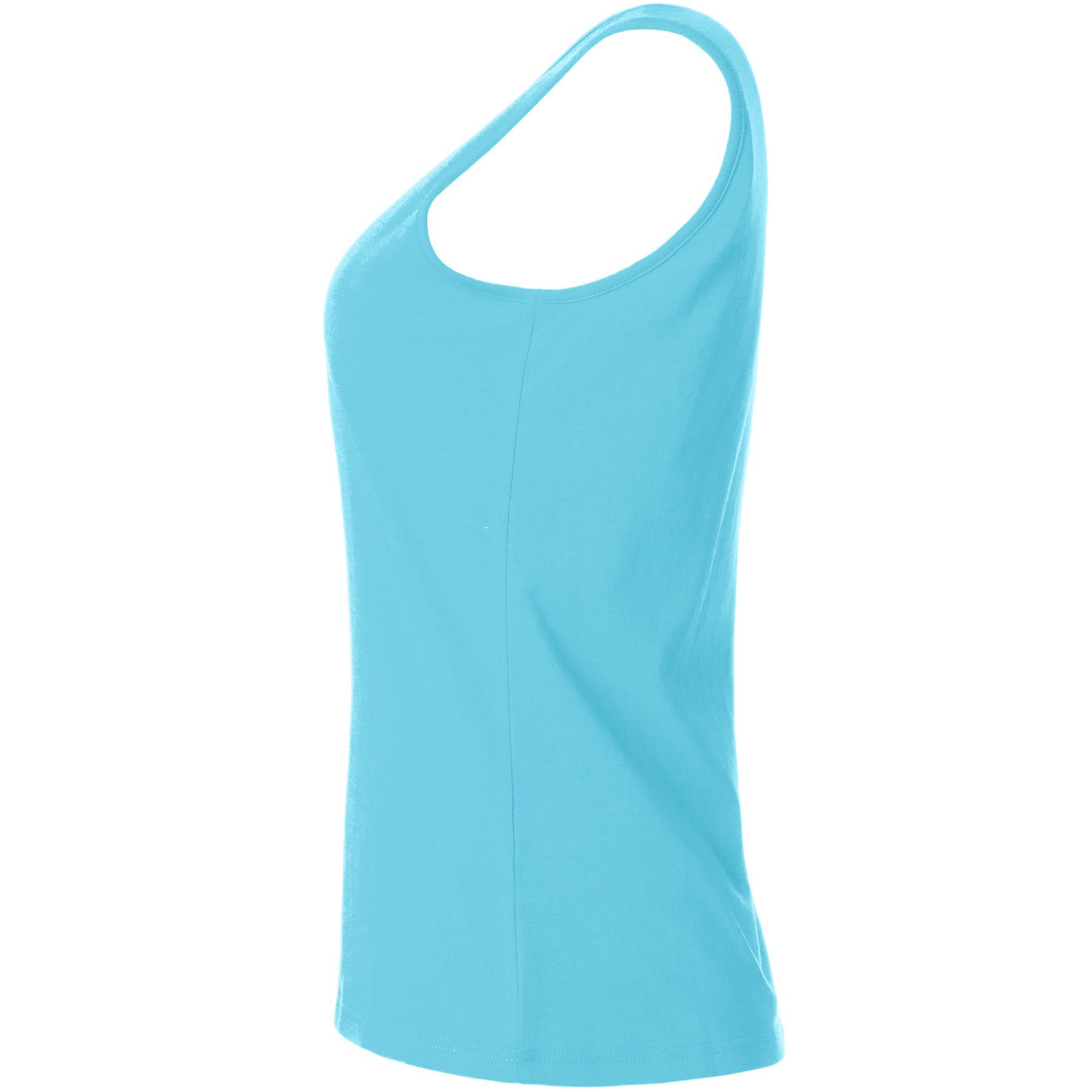 dressforfun Tanktop Achselshirt, Für viele Outfits und Auftritte, Einfarbiges Damen Top (Trägershirt, Konfektionsgröße S in hellblau) Leicht körperbetonter Schn – Bild 5 von 5