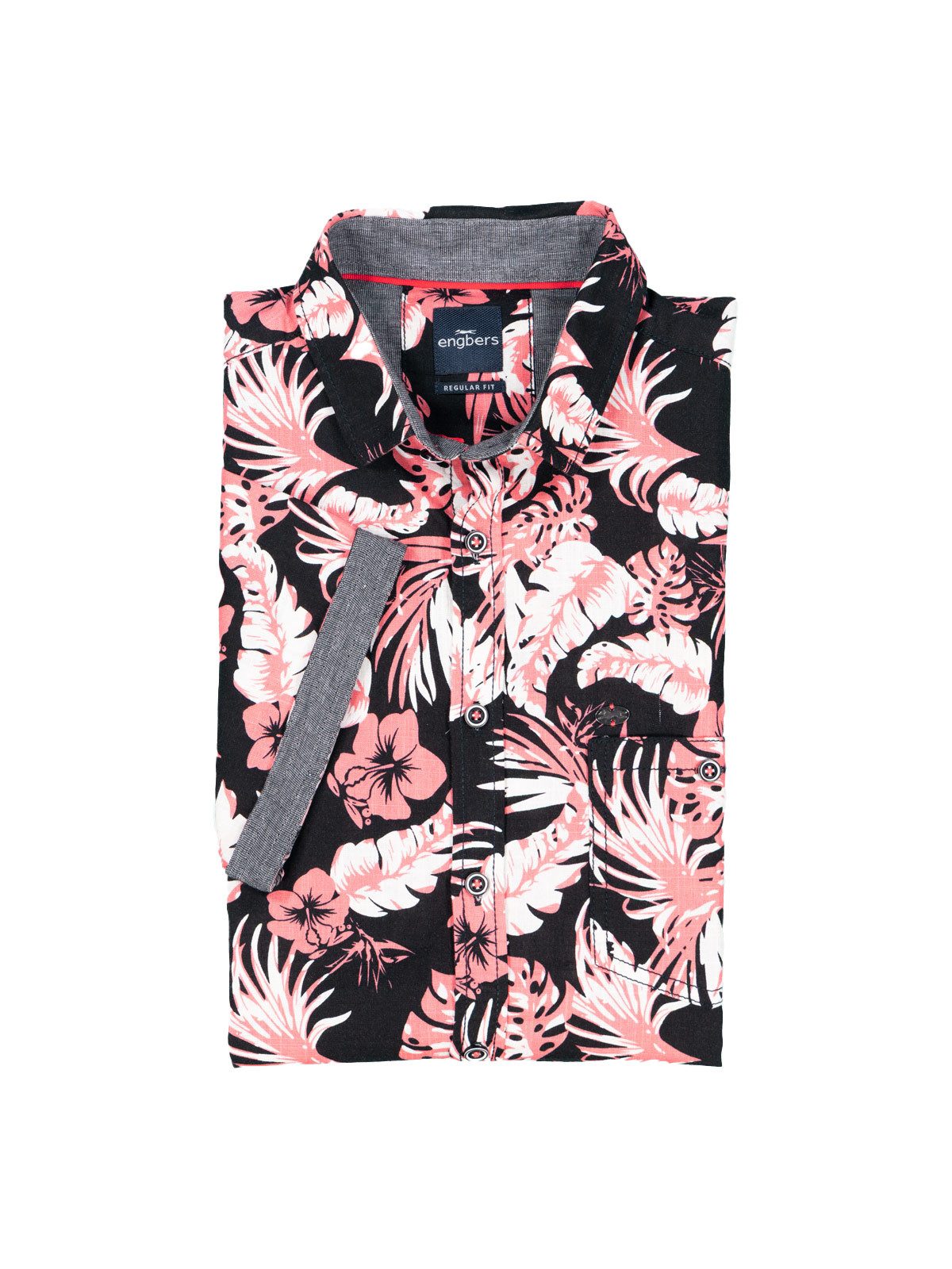 Engbers Kurzarmhemd Herren Kurzarm-Hemd gemustert, Hellrot günstig online kaufen