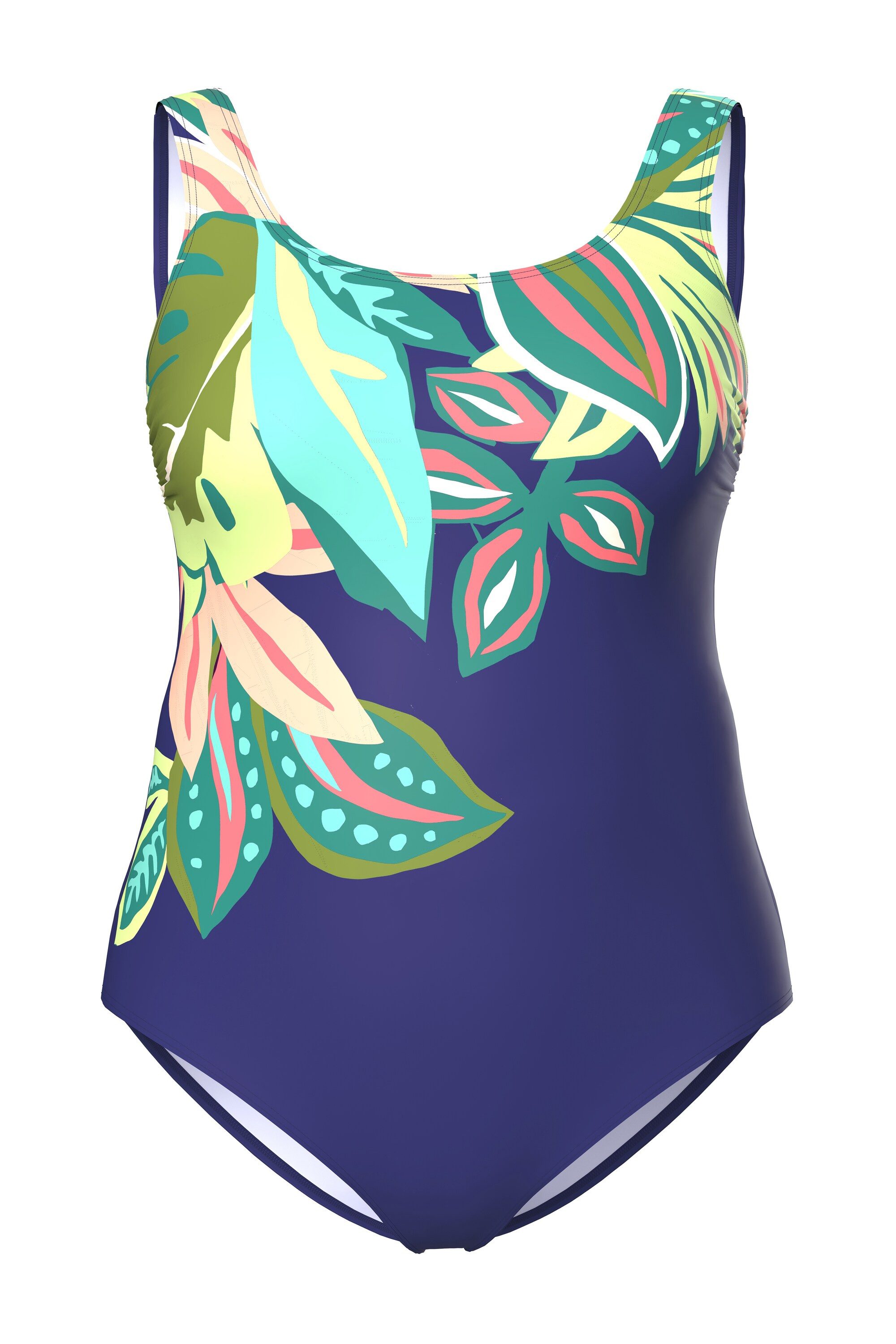 Ulla Popken Badeanzug Badeanzug Blätter ohne Softcups tiefer Rücken günstig online kaufen