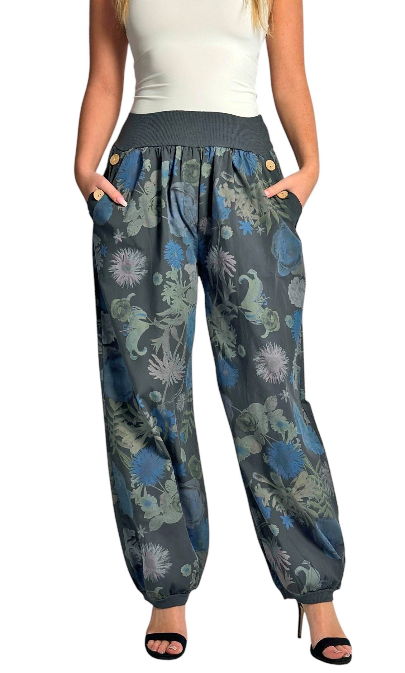 Mississhop Haremshose Baumwollhose Damenhose Aladinhose Blumenprint günstig online kaufen