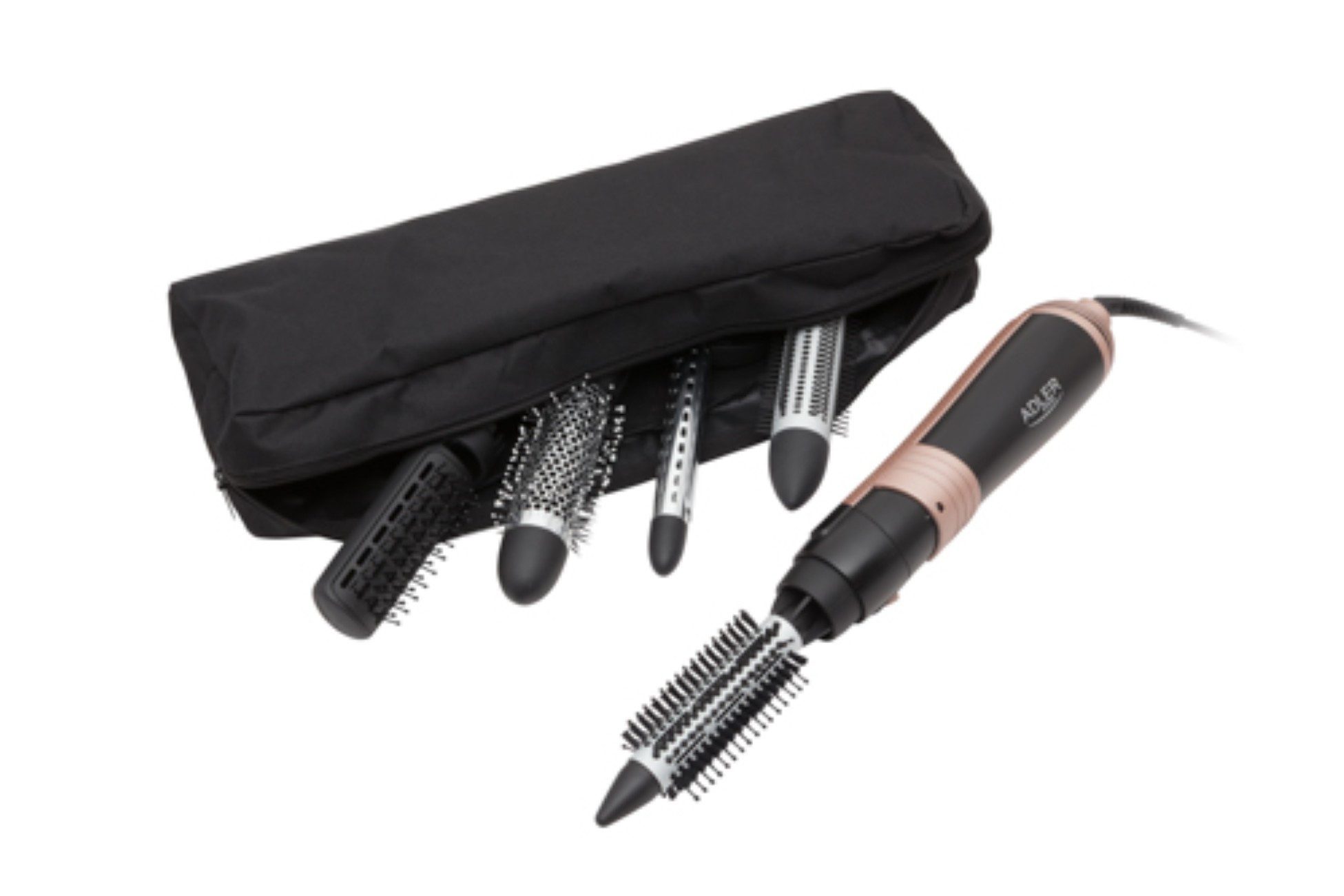 Adler Volumen- und Lockenstyler AD 2022, Keramikbeschichtung, 6-in-1 Haarstyler Set 1200W - 6 Aufsätze inkl. Reisebeutel