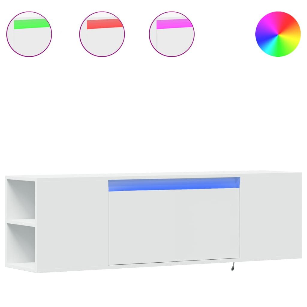 vidaXL TV-Wand TV-Wandschrank mit LED-Beleuchtung Weiß günstig online kaufen