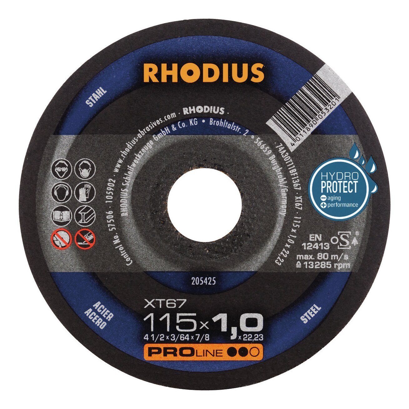 Rhodius Trennscheibe, Ø 115 mm, XT67 115 x 1 mm gerade