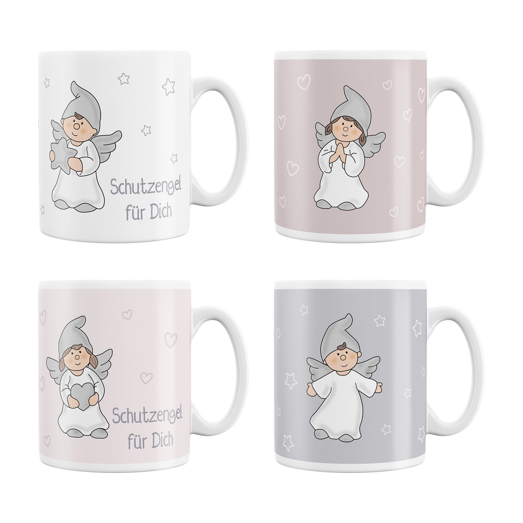 Annastore Tasse Weihnachtstassen mit Schutzengel - Glühweintasse - Glühweinbeche
