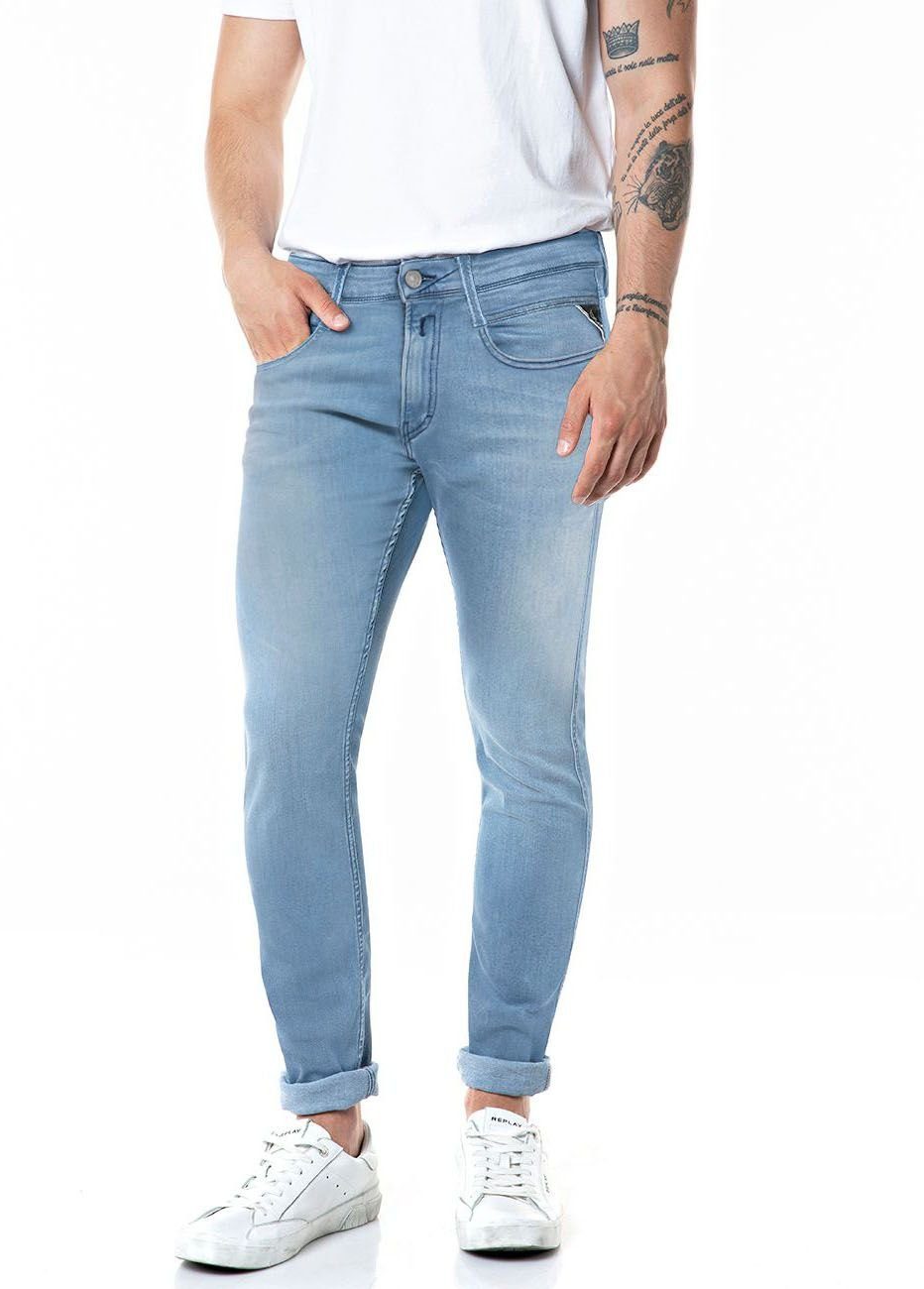 Slim-fit-Jeans washed Replay Anbass light