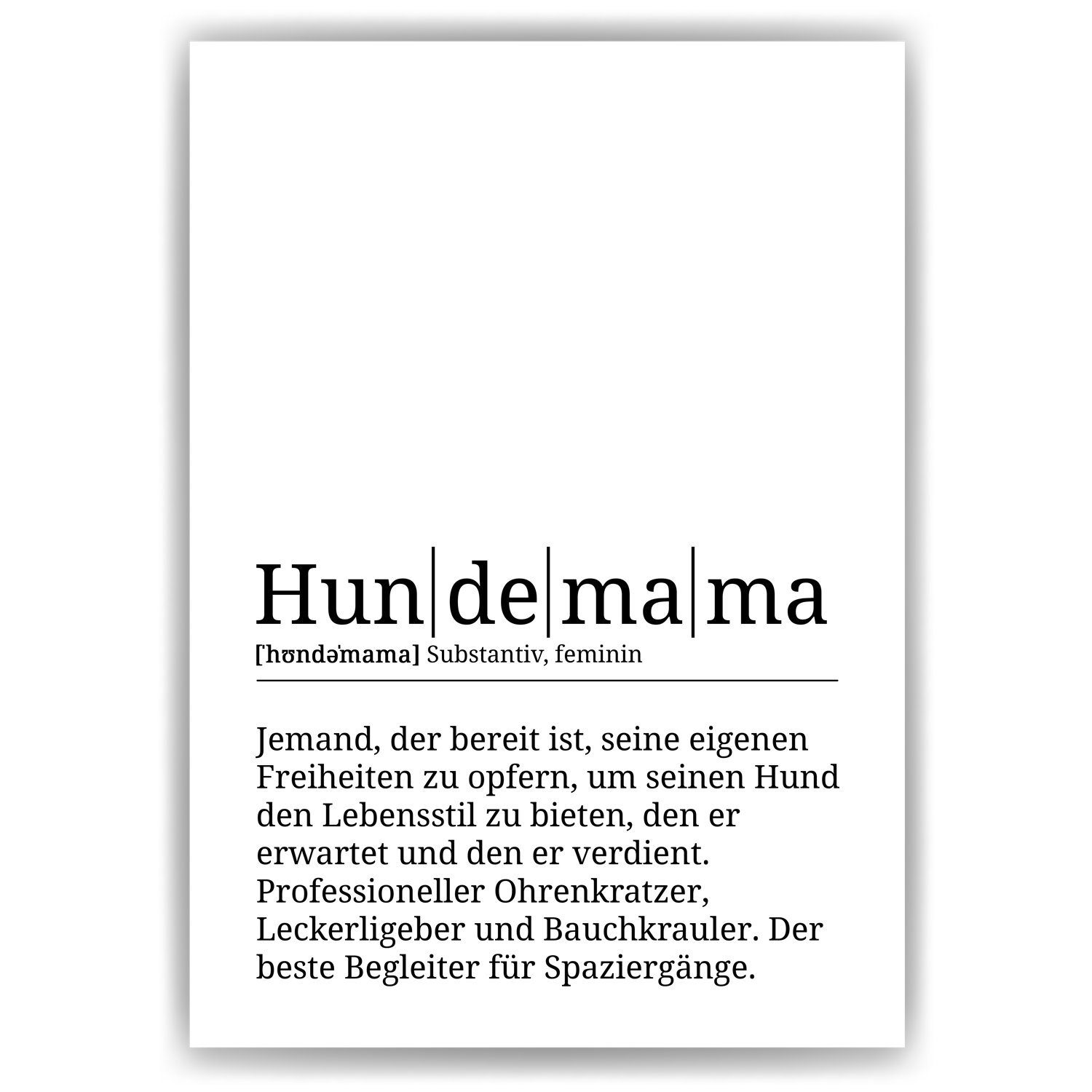 Poster Hundemama Wandbild Definition Hundeliebhaber Geschenk Hundebesitzer