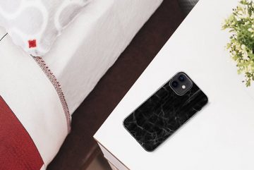 MuchoWow Handyhülle Marmor - Muster - Schwarz, Handyhülle Apple iPhone 12 Mini, Smartphone-Bumper, Print, Handy