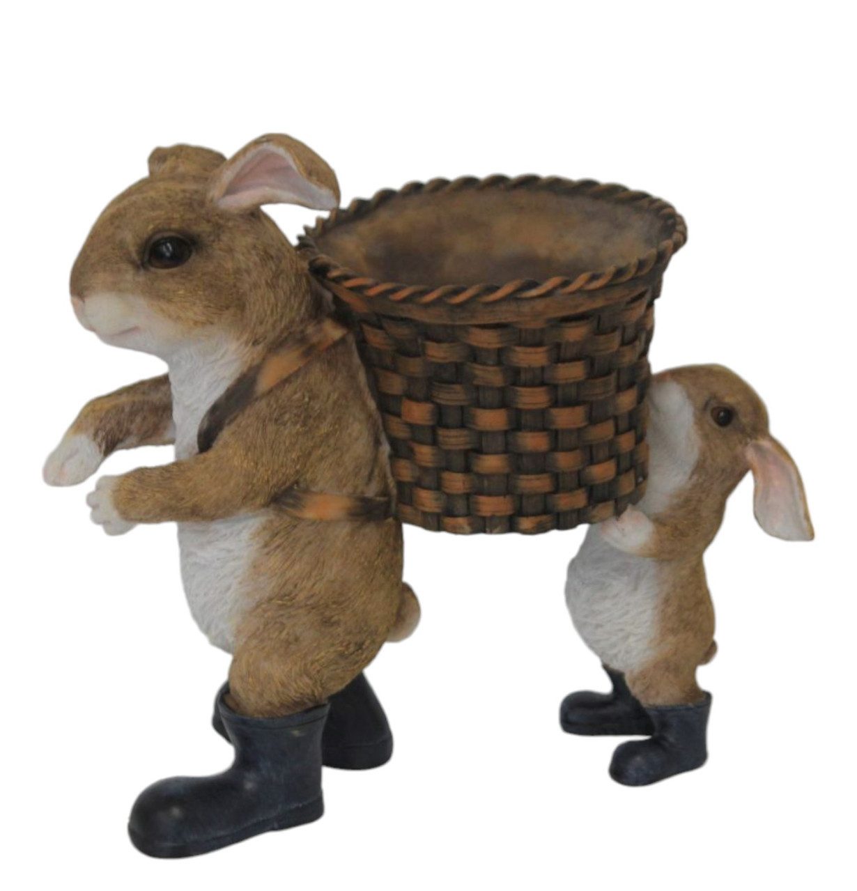 Figurendiscounter Osterhase Dekofigur Hasen mit Topf 25 x 15 x 27 cm