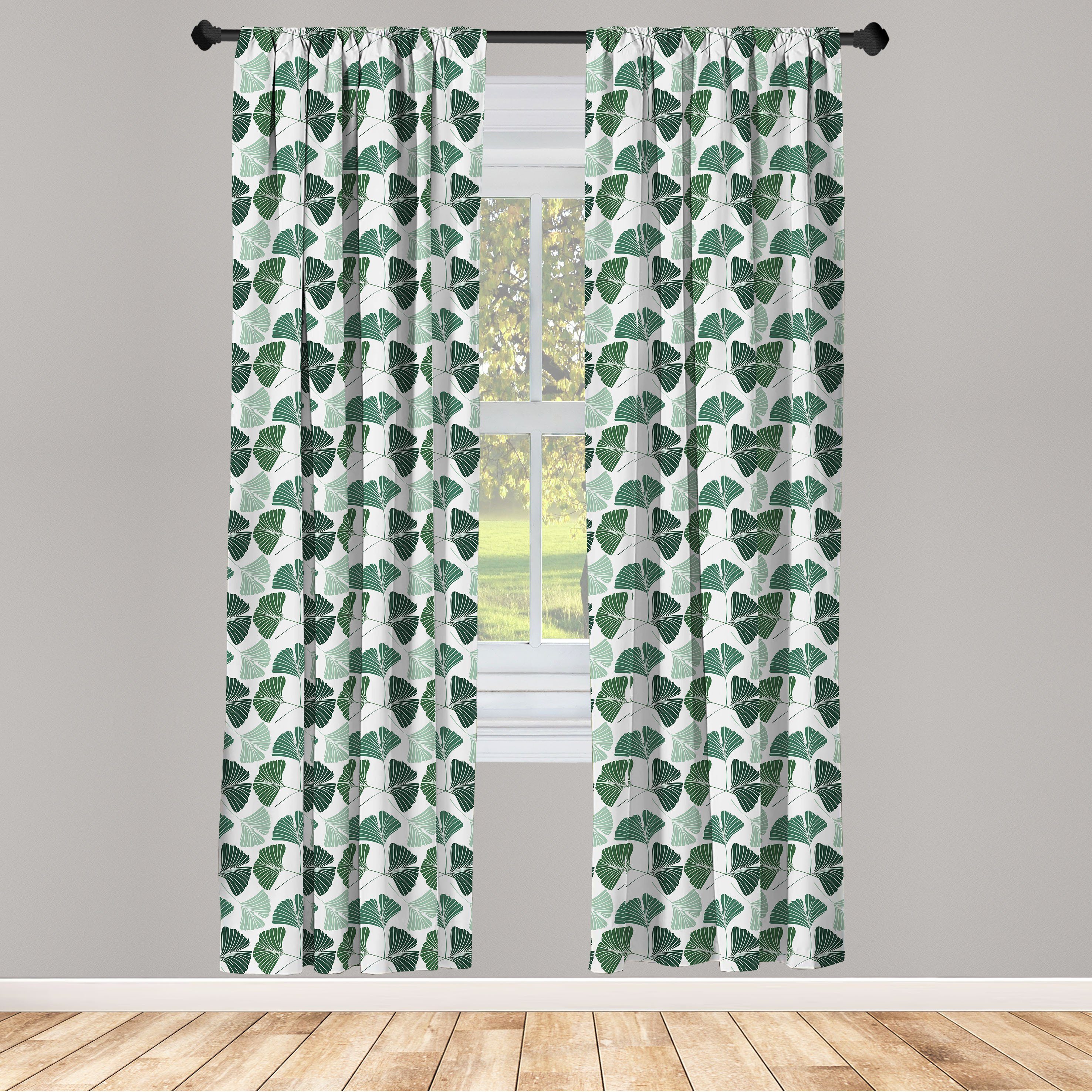 Wohnzimmer Laub Dekor, Biloba-Baum-Blätter Gingko Microfaser, Gardine Schlafzimmer Abakuhaus, für Vorhang