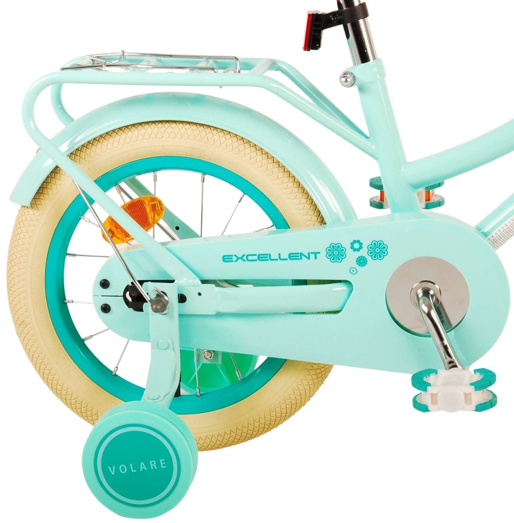 Volare Kinderfahrrad - Excellent - Mädchen - 12 oder 14 Zoll- bis 60kg - Rücktrittbremse, 85% zusammengebaut, 3 - 4,5 Jahre, Luftbereifung
