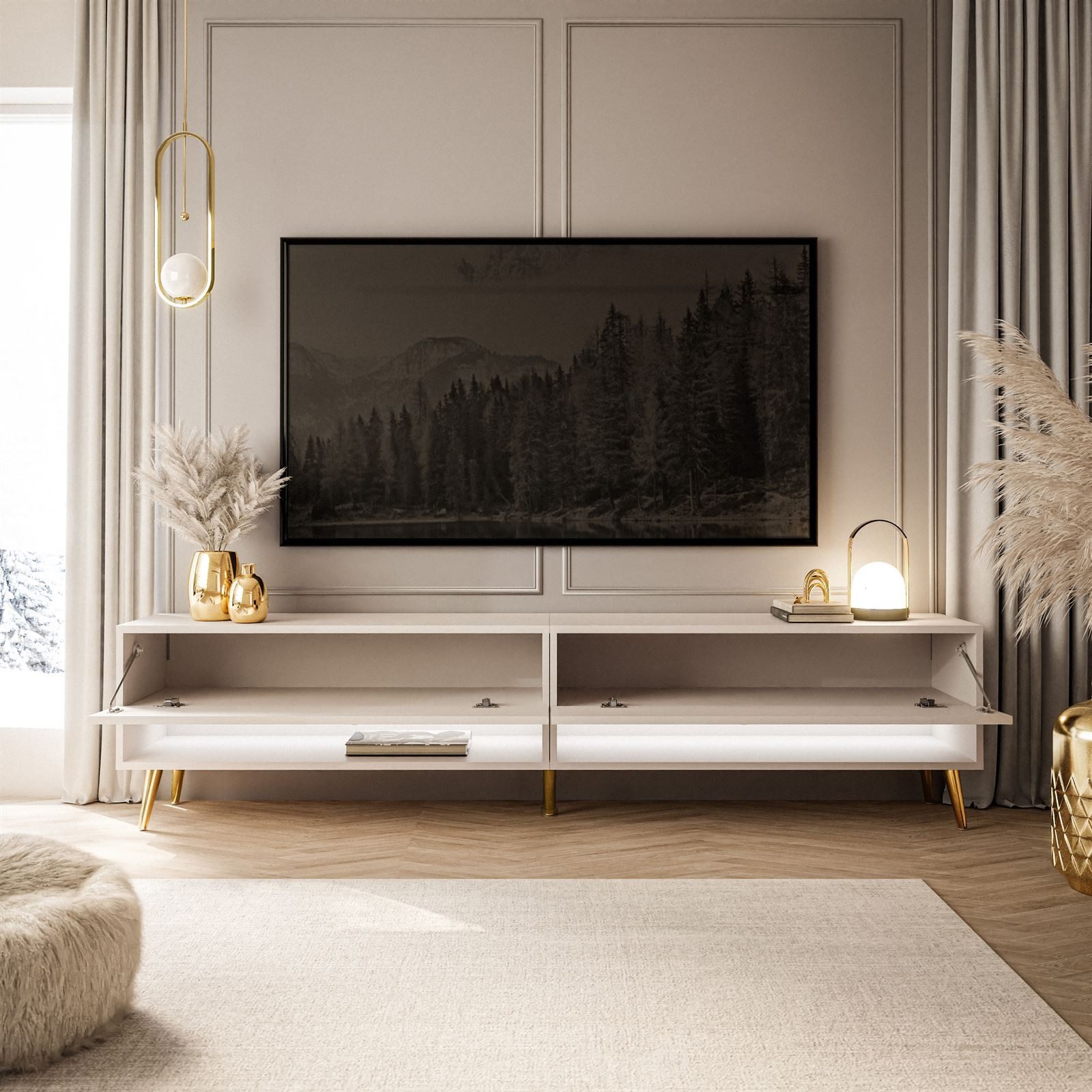 ALLHOUSE24 TV-Schrank ALISSE 180 cm GOLD günstig online kaufen