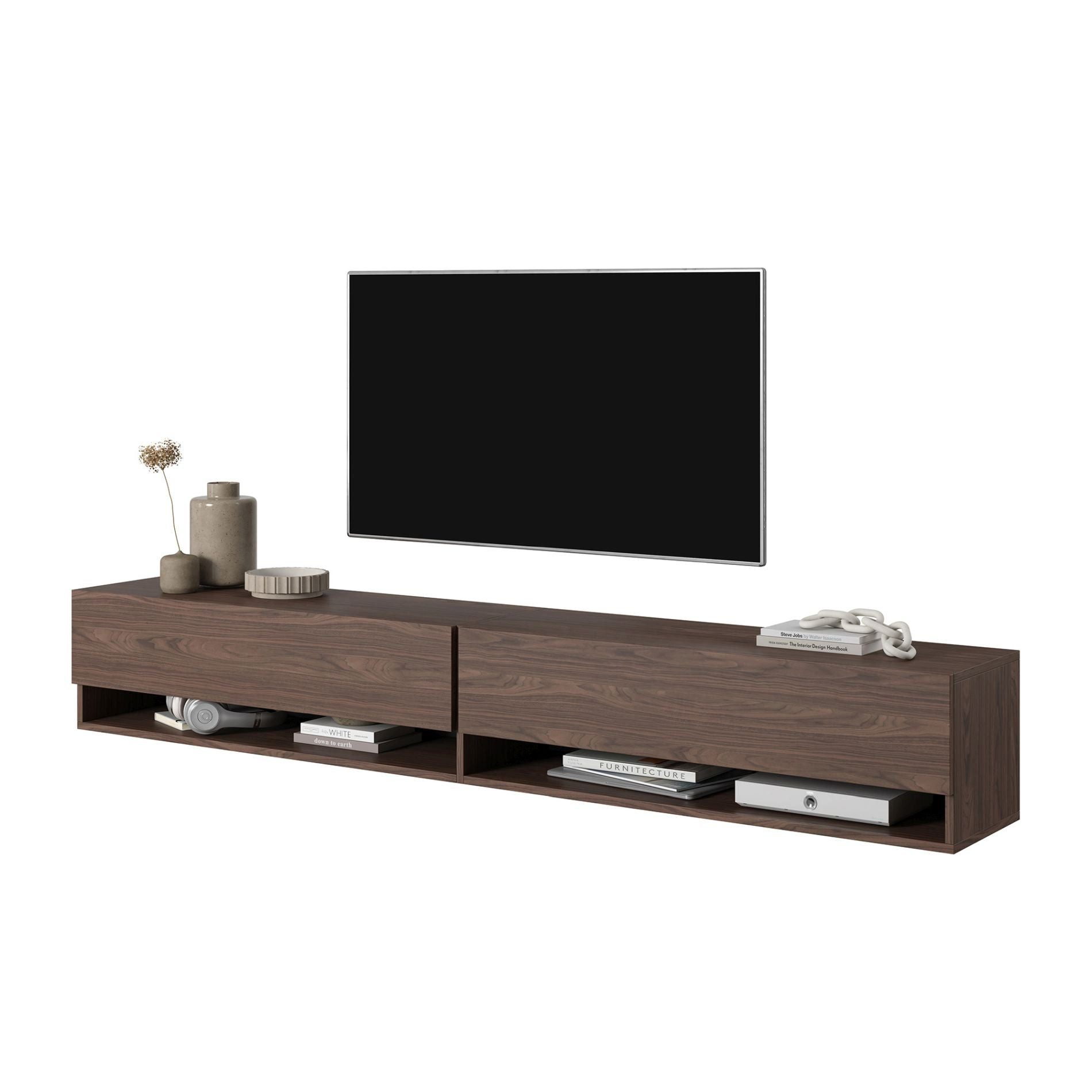 Selsey TV-Schrank Mirrgo hängend, 2-türig mit 2 offenen Fächern, 200 cm – Bild 5 von 5