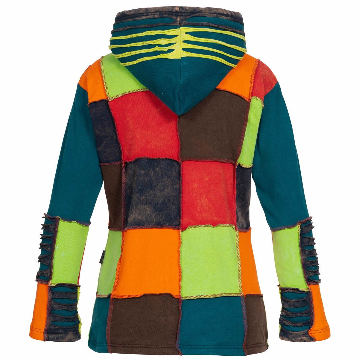 RennerXXL Fleecejacke Ankerglut Nepalliebe Damen Patchwork Jacke - Handarbeit – Bild 3 von 5