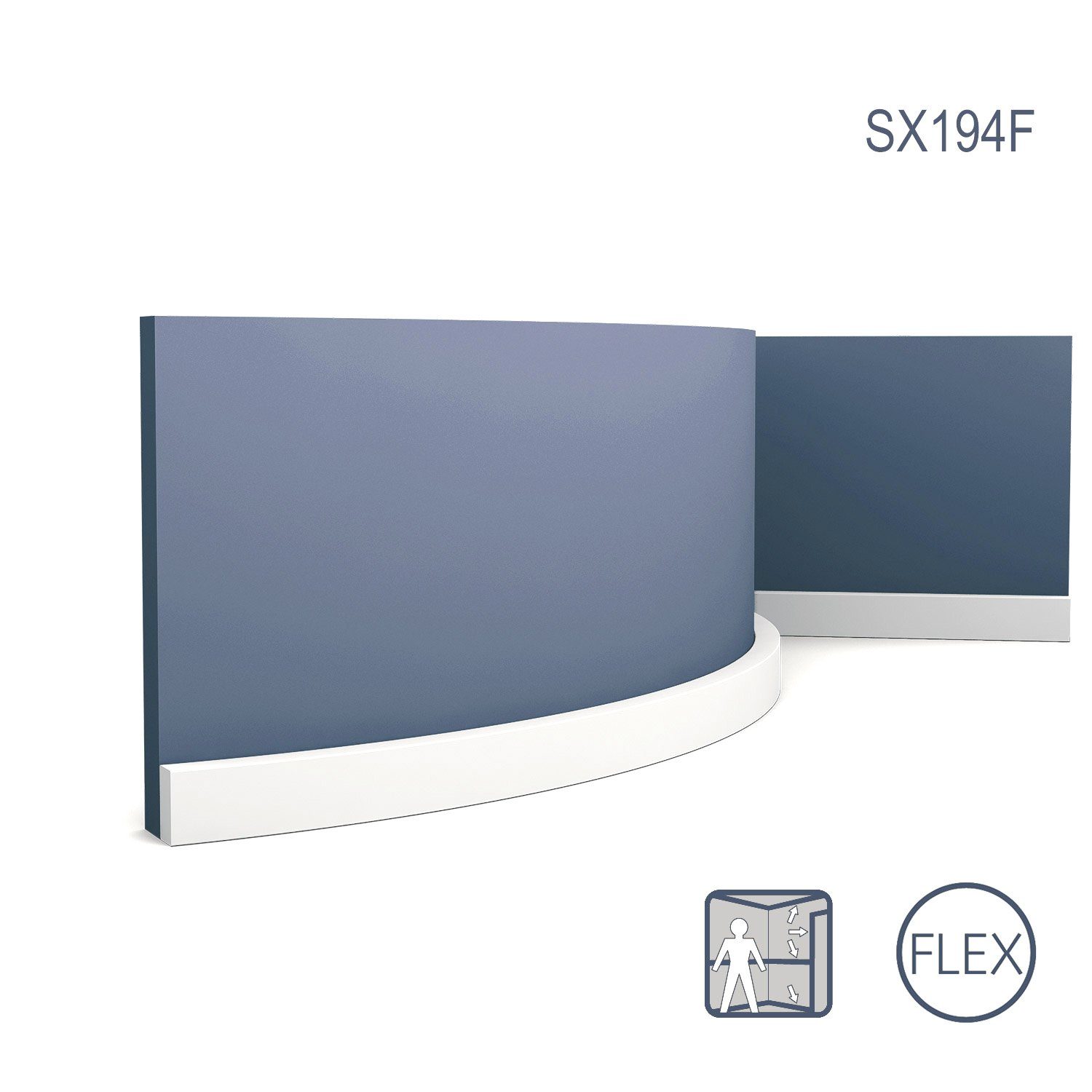 Orac Decor Flexprofil SX194F (Profilleiste, 1-St., Flexible Sockelleiste,  Stuckleiste, Zierleiste, 2 m), weiß, vorgrundiert