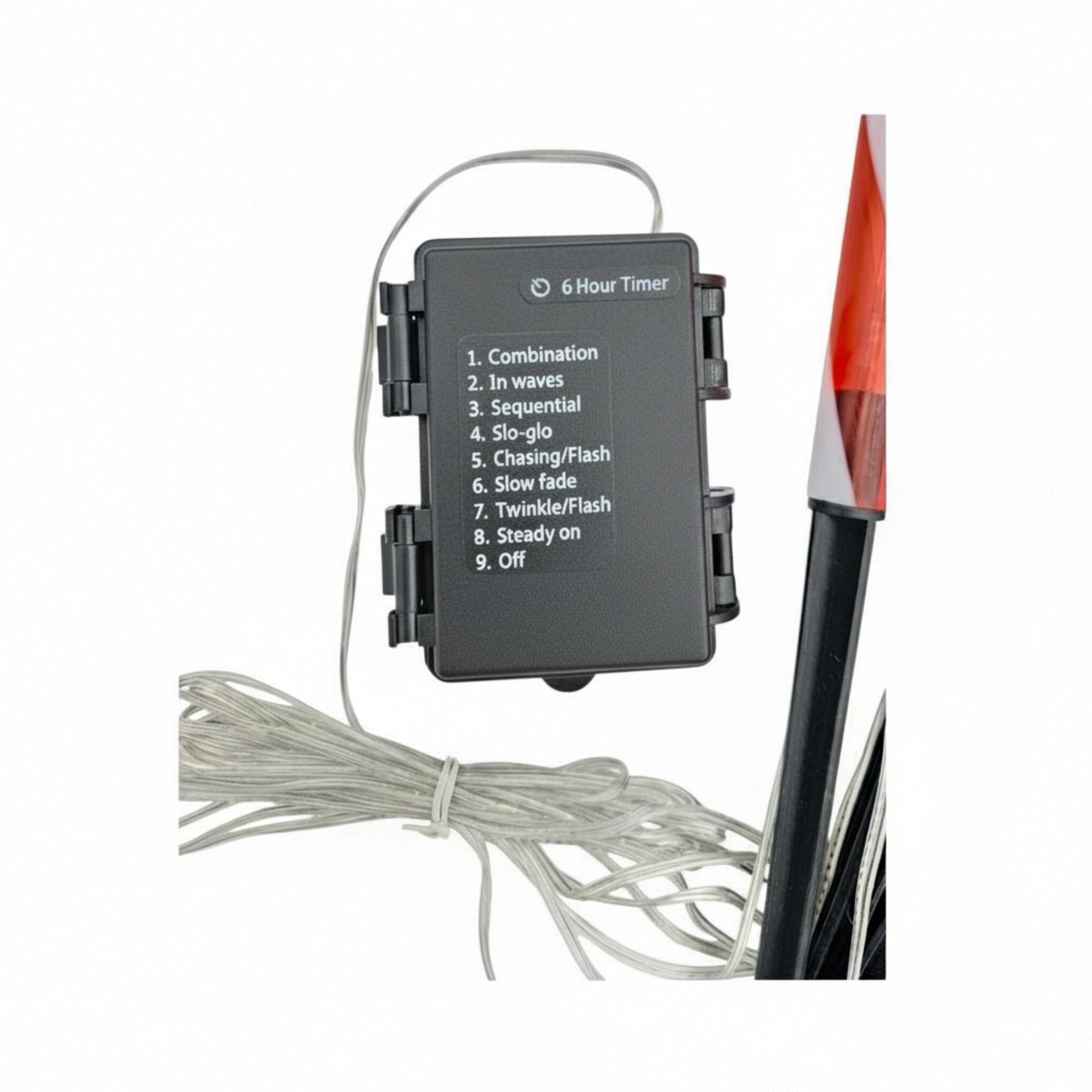 Meinposten Gartenstecker Weihnachtsschlitten Weihnachtsmann Zuckerstangen Rentier Batterie – Bild 4 von 5