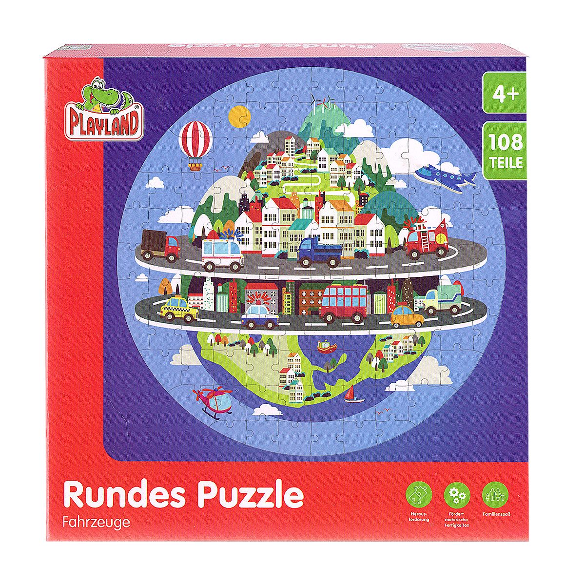 Generic Puzzle Playland Rundes Puzzle Extra Große Puzzleteile 108 Teile Spiel, 108 Puzzleteile, Extra große Teile für einfaches Greifen