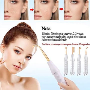 Avisto Dermaroller Kosmetikbehandlungsgerät 4-in-1 Hochfrequenzstab, Senden Sie Aknenadel, mindert Aknenarben,Verbesserung des Hautbildes,der Haut wird optimiert