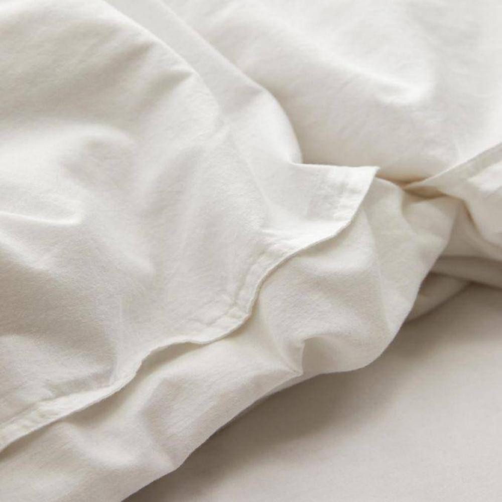 Essenza Bettwäsche Guy White 135 x 200 cm + 80 x 80 cm, Renforcé, 2 teilig
