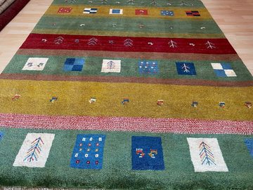 Orientteppich Perser Gabbeh Teppich Kunterbunt 194×155 Unikat, Morgenlandbazar, Handgeknüpft im Persien mit Zertifikat