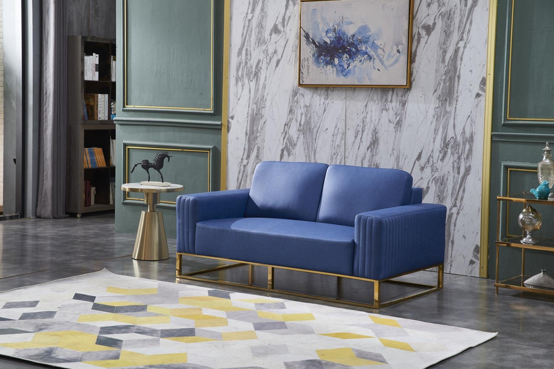 Sofa Couch Sofa in Sitzer Europe Design Möbel, Edles 2 Made JVmoebel Kunstleder Designer
