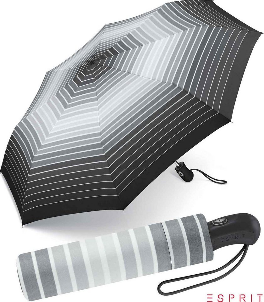 Esprit Taschenregenschirm schöner Schirm für Damen mit Auf-Zu Automatik,  das besondere Design als Eyecatcher