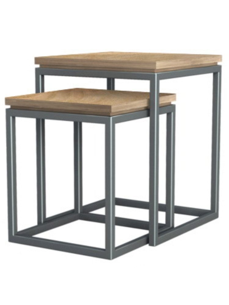 WOLF MÖBEL Nachttisch NEPTUN 2-Satz Tisch (40x40x50), NEPTUN 2-Satz Tisch