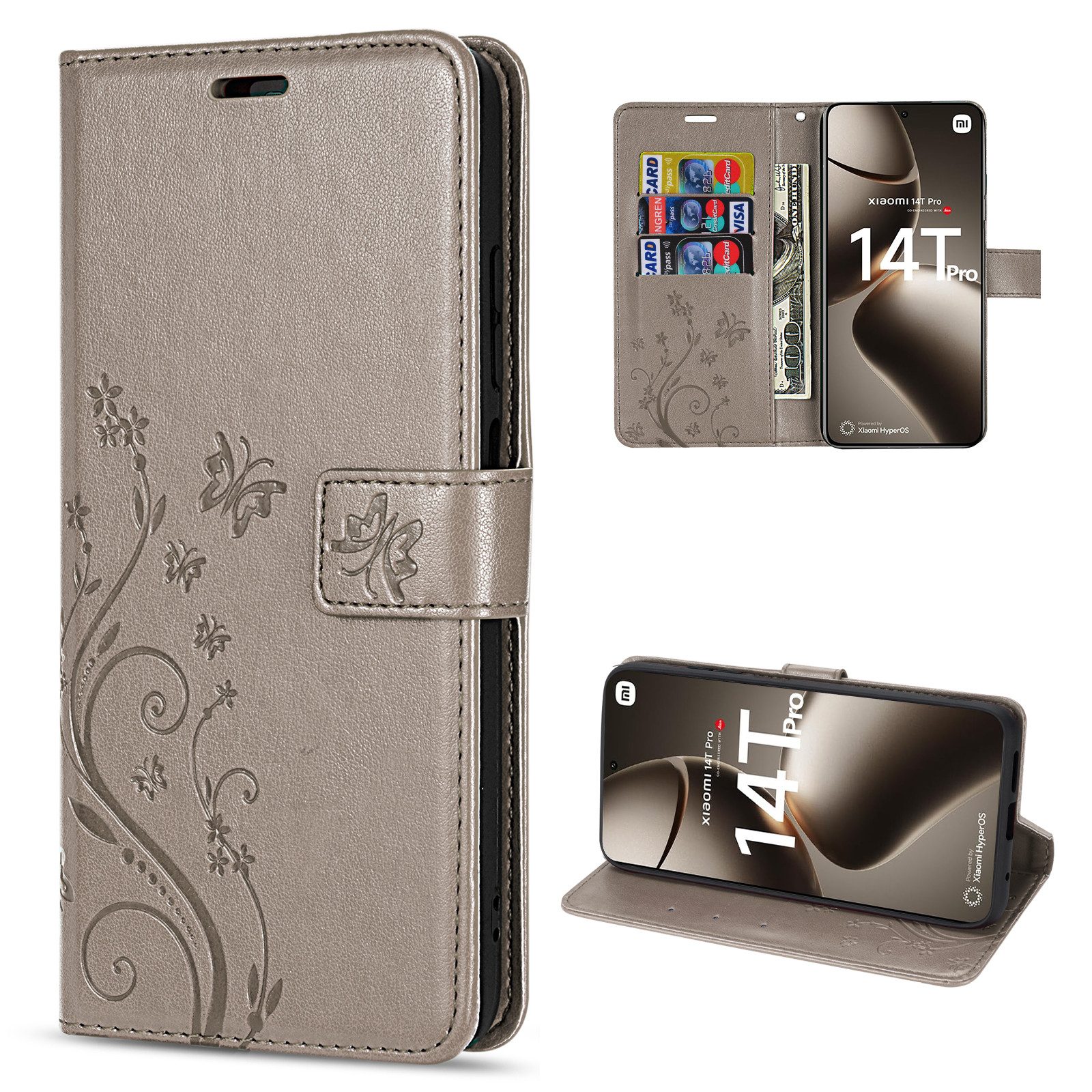 Handyhülle Handytasche für Xiaomi 14T Pro Handyhülle Klapphülle