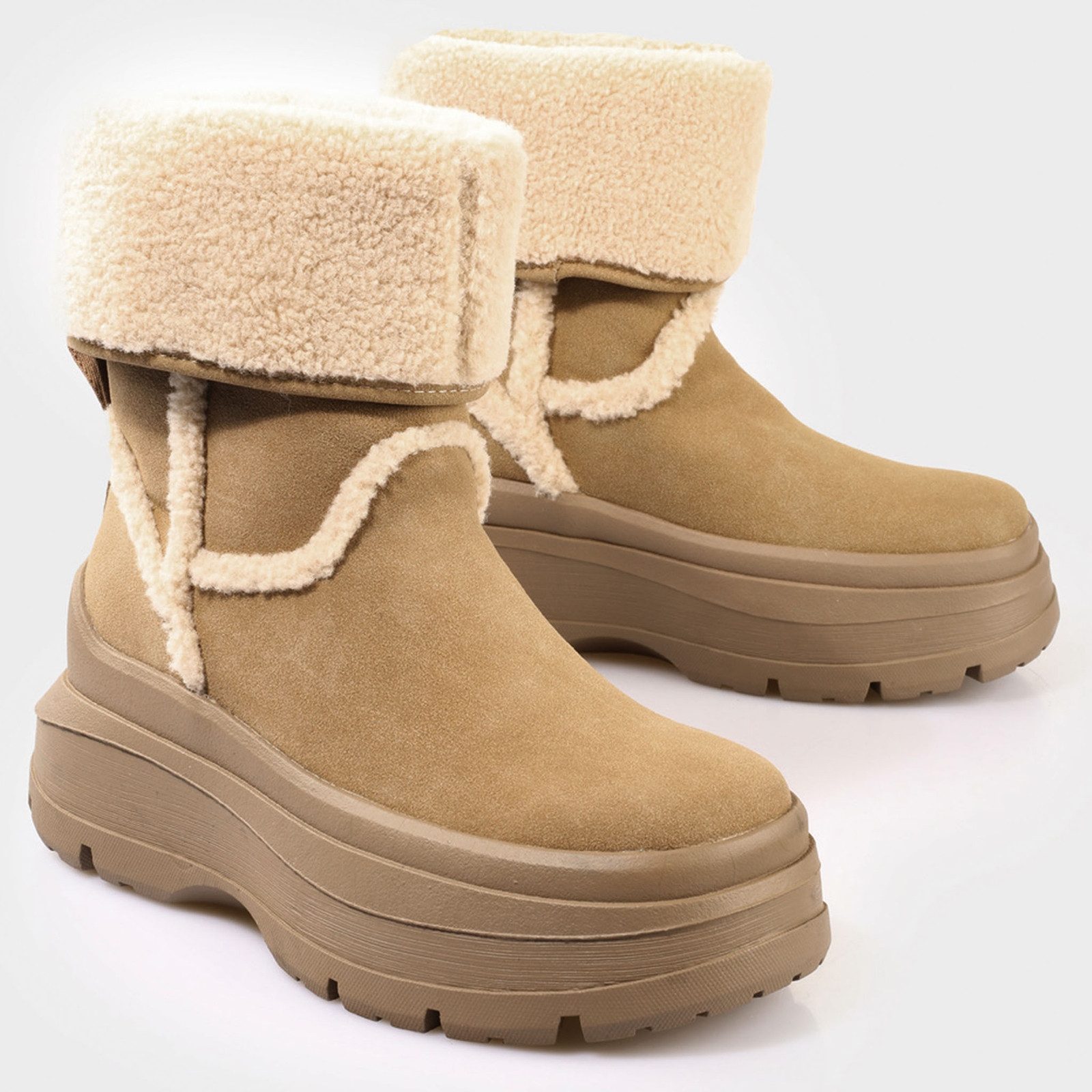 Buffalo Olympia Fold Boot Warm Stiefelette mit Plateauabsatz günstig online kaufen