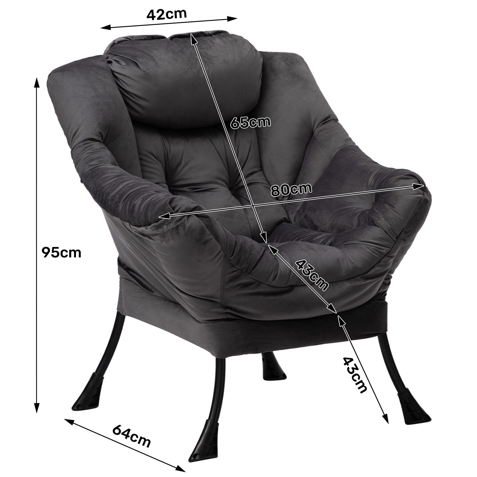 HollyHOME Loungesessel Samt Relaxsessel mit Stahlrahmen günstig online kaufen