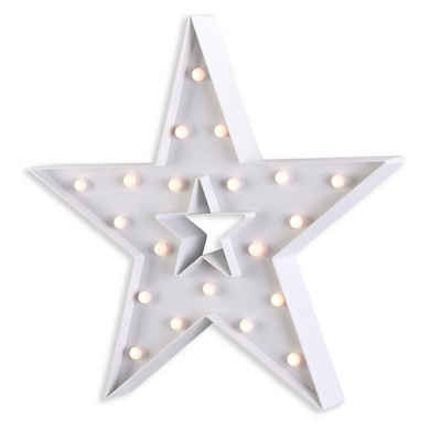 Levandeo® Dekoobjekt, LED Leuchtstern 38,5x37cm Weiß Stern Beleuchtung