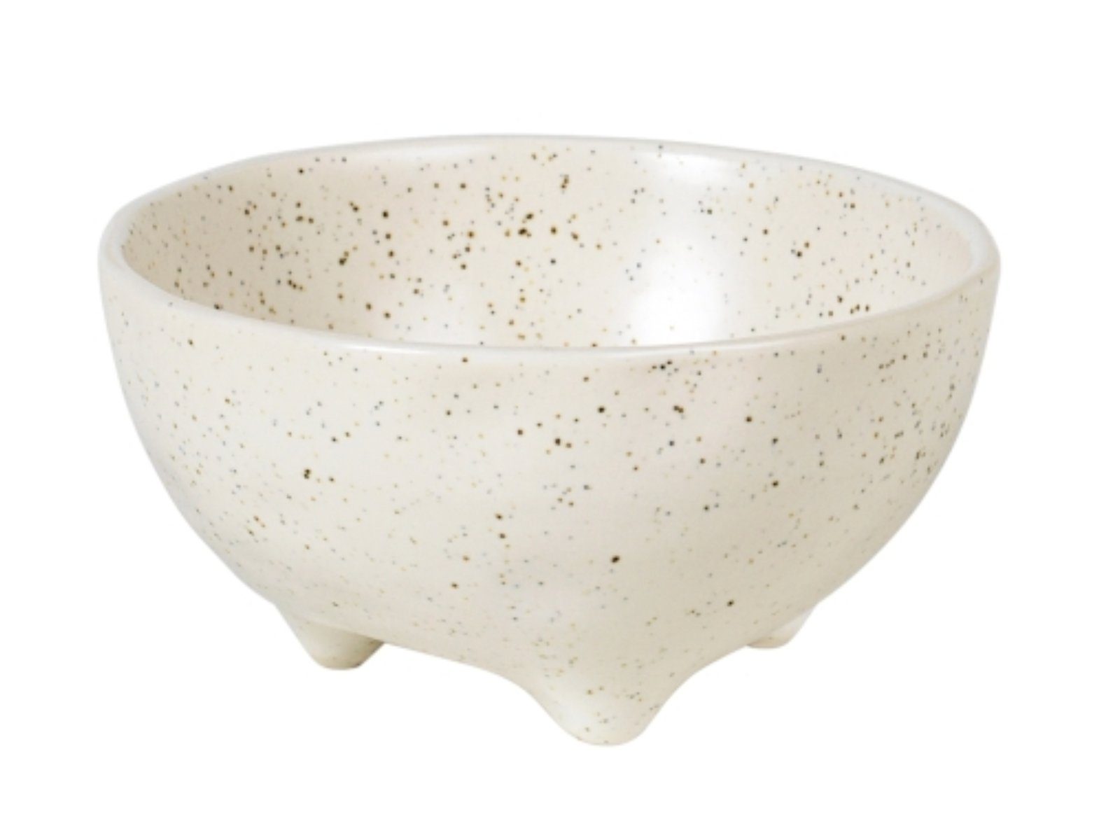 Broste Copenhagen Schale Copenhagen NORDIC VANILLA Schale L mit Füßen 11 cm, Steinzeug, (Schüsseln & Schalen), Nordic Vanilla Schüssel mit kleinen Füßen