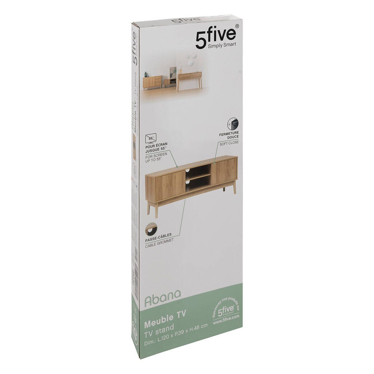 5five Simply Smart Stauraumschrank Fernsehkommode ABANA, 120 x 39 x 48 cm – Bild 4 von 4