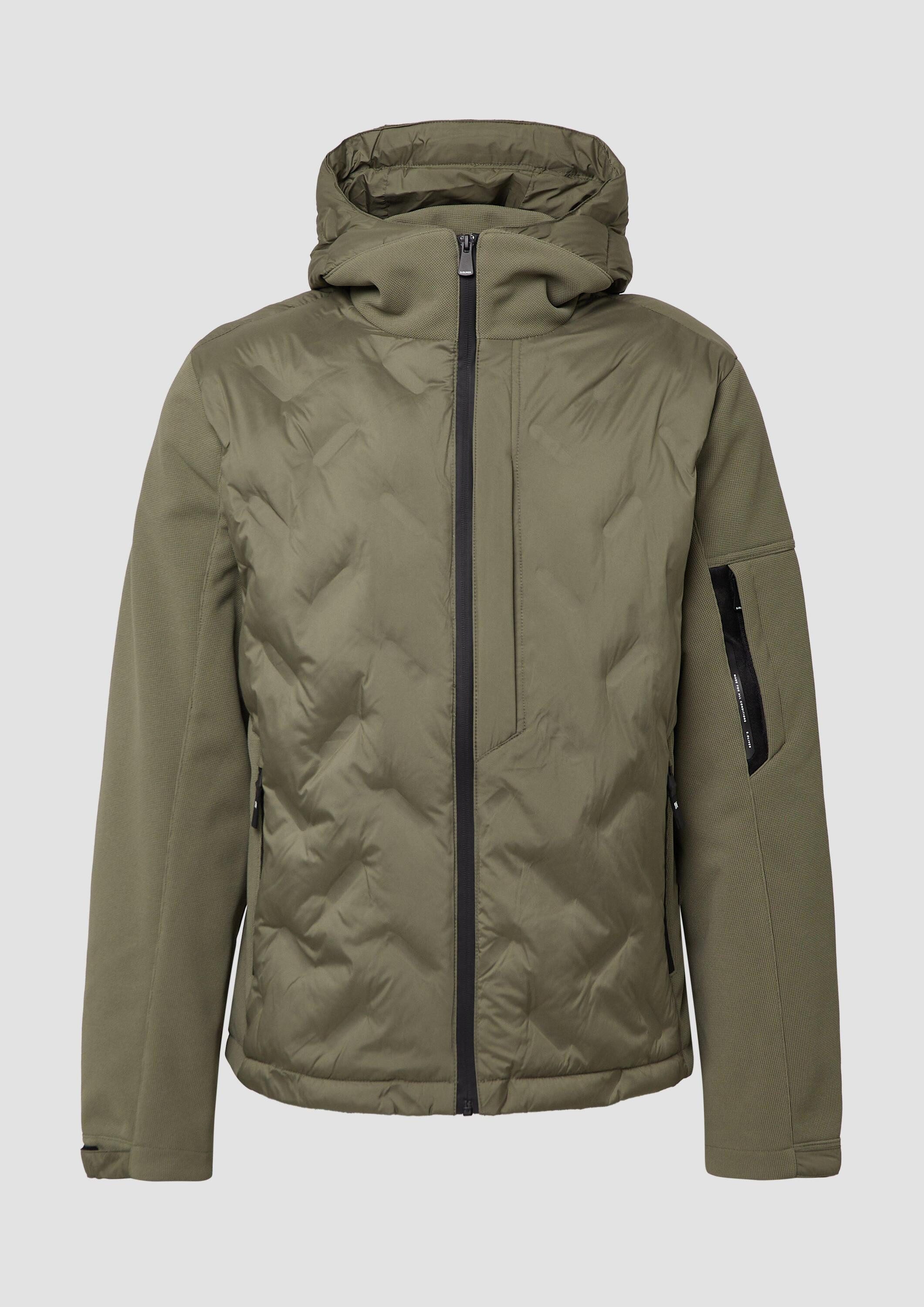 s.Oliver Funktionsjacke Outdoor-Jacke Hybrid-Jacke mit sportiven Details und Kapuze