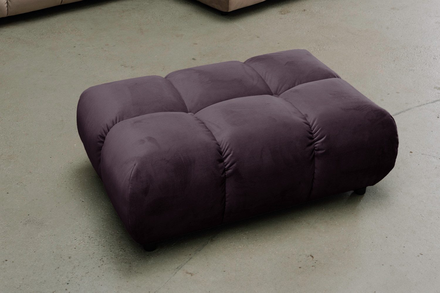 KAWOLA Hocker VIVIEN Luxuriöse Hockerbank - Bequem & Modern - Samt, Eleganter Polsterhocker, Wohnzimmer, Rechteckig, 108x73 cm, Velvet