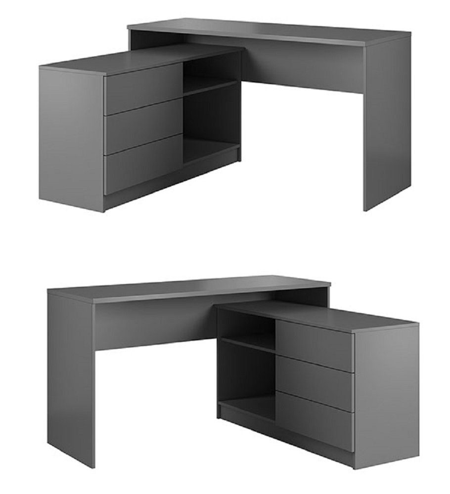 Feldmann-Wohnen Schreibtisch TEO (PC-Tisch, wählbar Farbe Computertisch), graphit