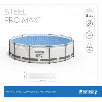 BESTWAY Framepool Steel Pro MAX™ Frame Pool Komplett-Set, 488 x 122 cm